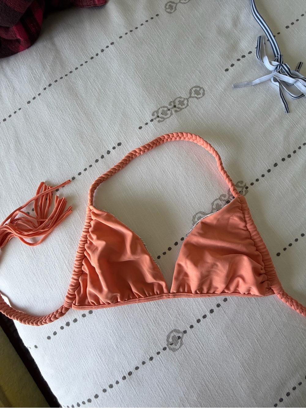 acacia swimwear Coral Braided Triangle Bikini Top